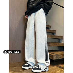 渐变条纹裤子男春美式三条杠休闲裤A166-KB4043-特P45加绒50控79图片