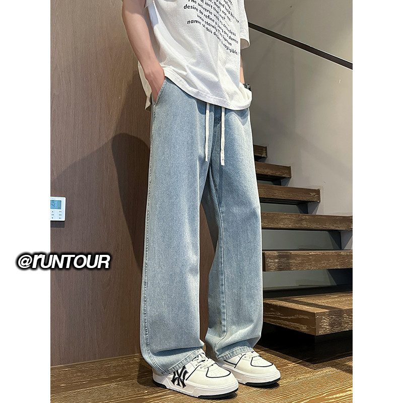 美式vibe牛仔裤男春夏季复古阔腿裤子A166-JW110-特P32白色37控65,男装牛仔裤,电商A166