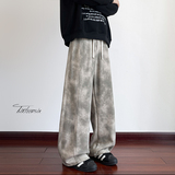 扎染脏脏弯刀卫裤男美式复古休闲裤子宽松A166-KB4045-特P45控85，男装休闲裤，电商A166