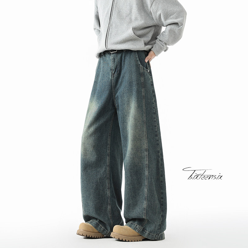 美式高街水洗弯刀牛仔裤男cleanfit休闲裤A166-NL5702-特P40控78图片