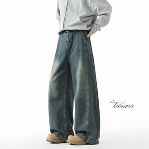 美式高街水洗弯刀牛仔裤男cleanfit休闲裤A166-NL5702-特P40控78图片