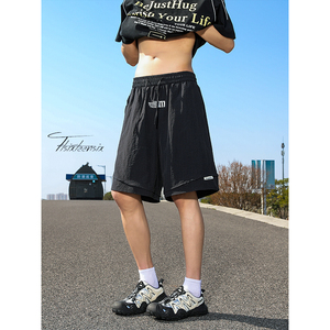 刺绣短裤男夏季薄款多巴胺速干休闲五分裤A166-DA5308-特P28控49图片