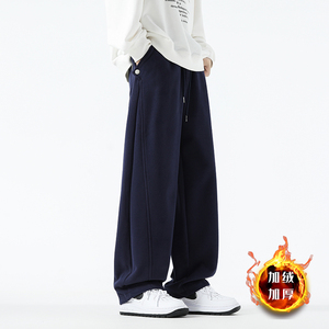 美式重磅弯刀卫裤男加绒直筒休闲长裤A166-NK357-特P40加绒50控78图片