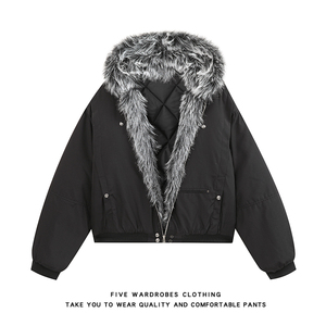 座山雕外套棉服男装冬季痞帅设计连帽毛领棉衣A166-MF2254-特P95，男装棉衣，电商A166