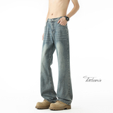 复古蓝牛仔裤男春季vintage裤子美式高街微喇裤A166-NA5201-特P32，男装牛仔裤，电商A166