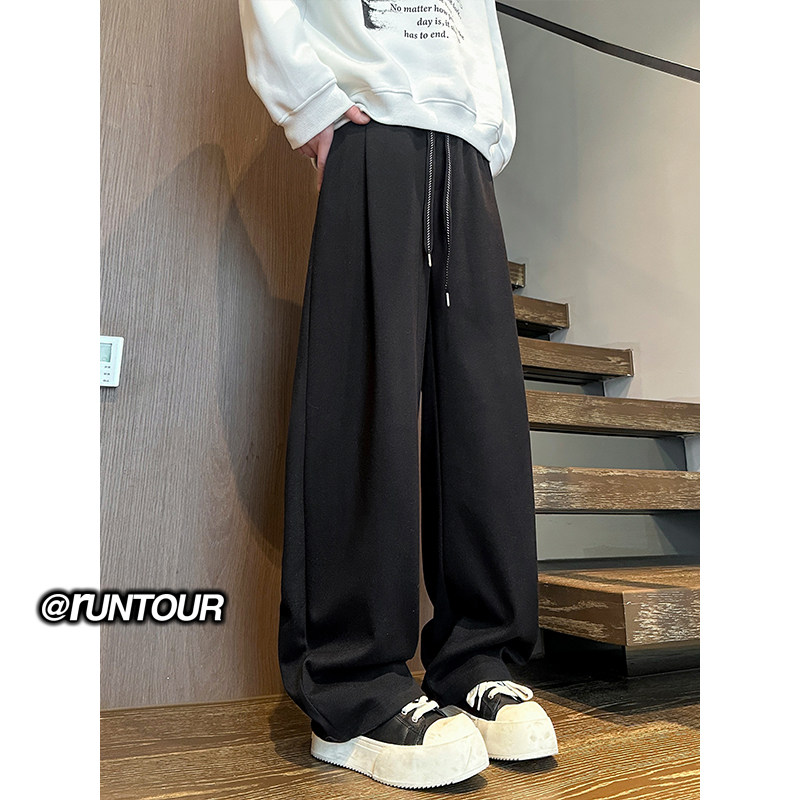 星空呢弯刀灰色卫裤男春季cleanfit阔腿休闲裤A166-NK355-P55控85,男装休闲裤,电商A166