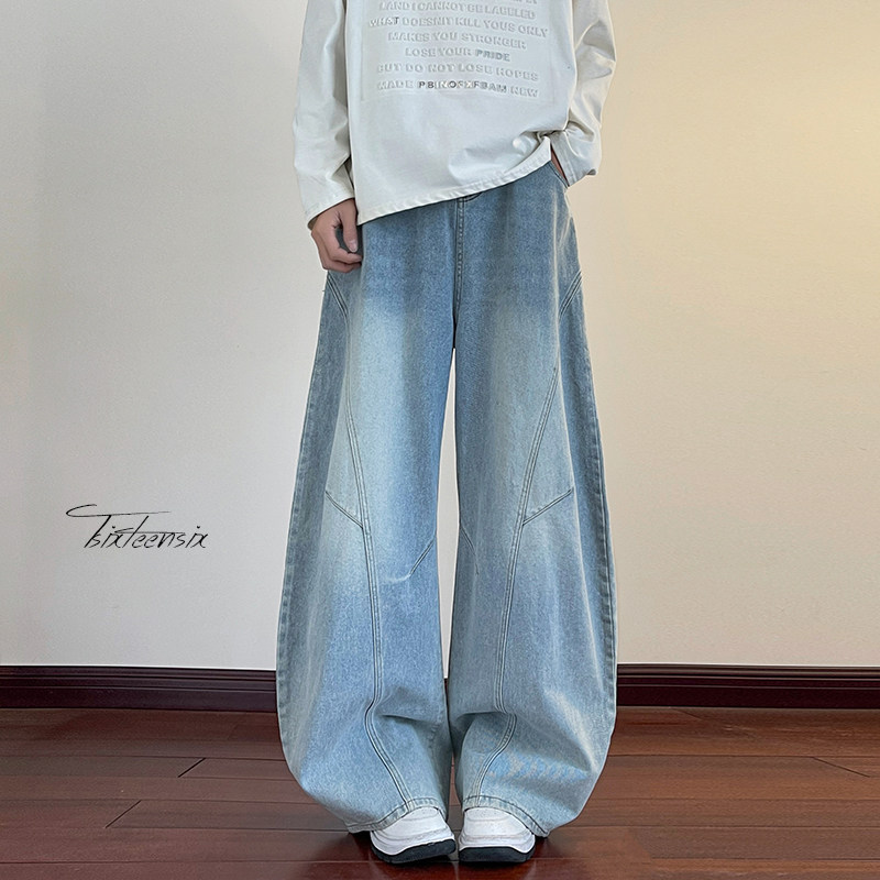 复古水洗弯刀牛仔裤男春季cleanfit休闲裤A166-NA5816-特P42控78，男装牛仔裤，电商A166