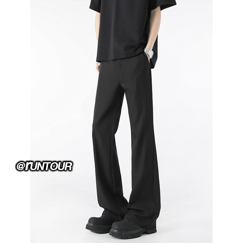 黑色美式垂感西裤男春季cleanfit微喇休闲裤子A166-K06-特P35控59图片
