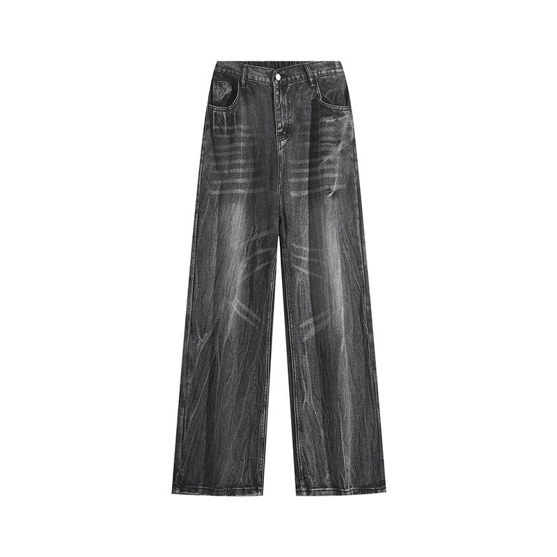 闪电纹牛仔裤男秋季美式高街vibe直筒裤子A166-NA5604-特P40控78,男装牛仔裤,电商A166