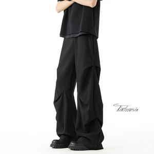 美式褶皱伞兵西裤男2026春季休闲阔腿长裤A166-KA5907-特P45控69图片