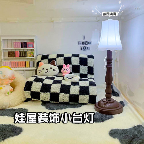 复古创意小台灯娃屋装饰氛围灯迷你电子小台灯小夜灯生日礼物摆件