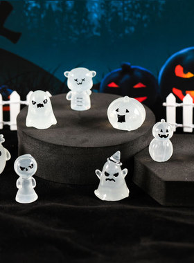 创意树脂新款万圣节夜光摆件幽灵骷髅派对鬼节卡通小摆件装饰品