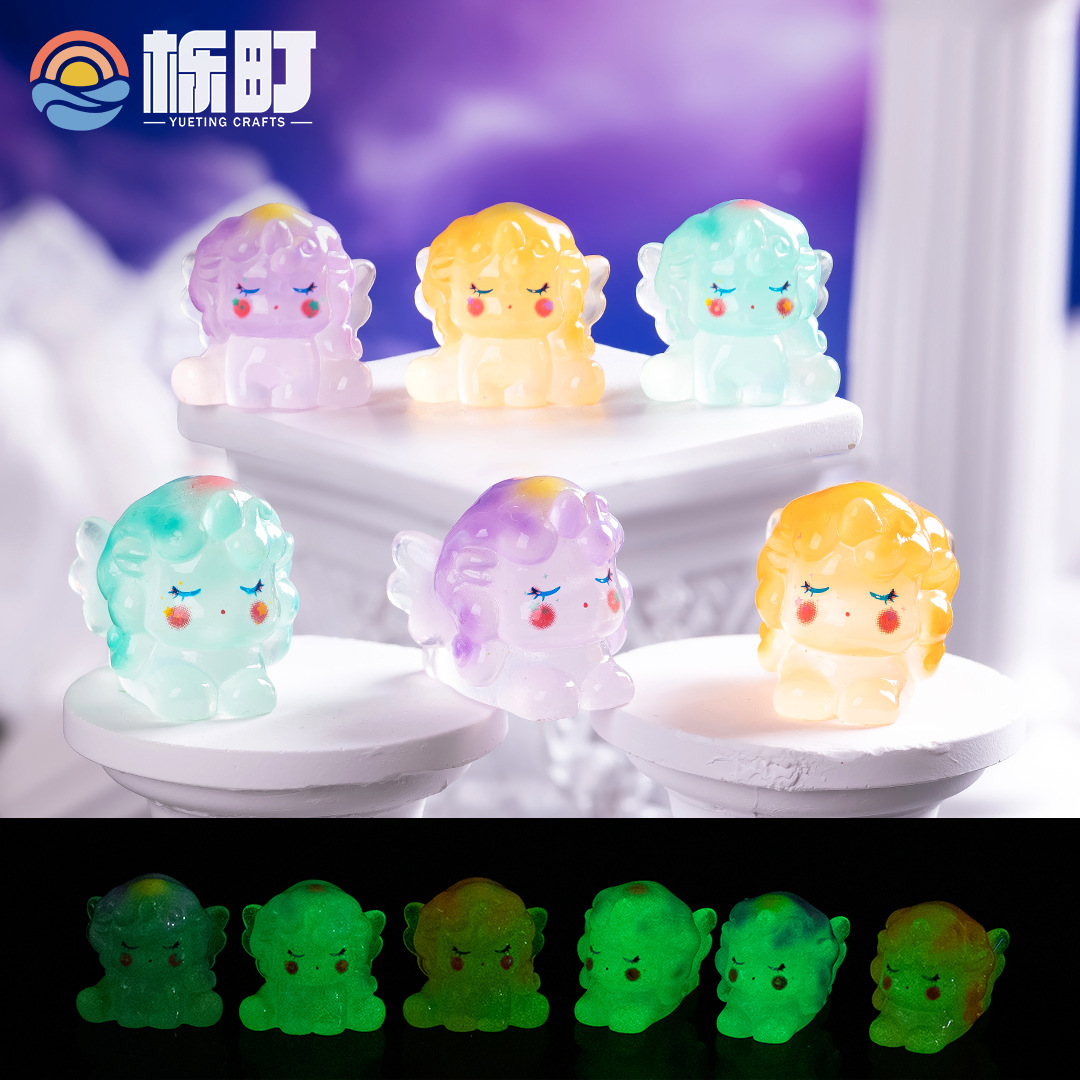 创意可爱发夜光梦幻独角兽 微景观园艺造景diy装饰品挂配件小摆件