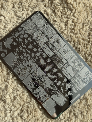 水墨纹美甲印花钢板树皮年轮水泼墨底纹硅胶印章转印板