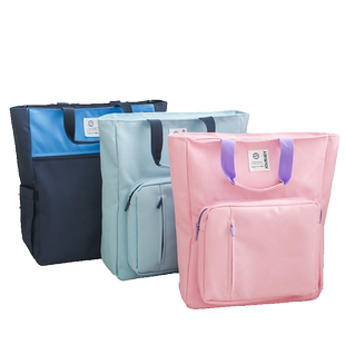 得力文件袋学生用帆布拉链补习袋男补课包手提袋书包产检资料收纳袋女大容量儿童美术袋保单袋蓝粉色学习袋