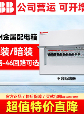 ABB配电箱明装/暗装强电箱8-46回路ACM金属配电箱(不含断路器)