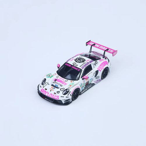 现货 SR 1:64 保时捷911 GT3 白粉85号铁娘子 合金汽车模型