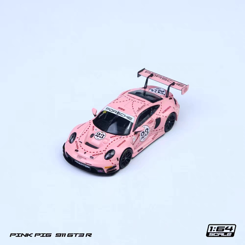 （现货）SR 1:64 STAR RACE 保时捷911 GT3 粉猪23号合金赛车模型