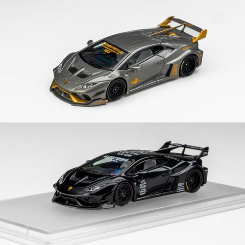 【预售】KING MODEL 1:64 LB Huracan 黑色+灰金 合金汽车模型
