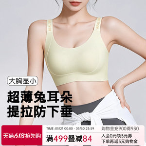 润微提拉内衣女薄款无痕聚拢大胸显小上托防下垂收副乳兔耳朵文胸
