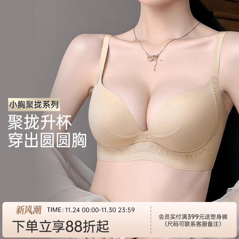 润微小胸聚拢显大内衣女