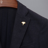 银杏叶胸针ins潮高档精致徽章商务领针胸花别针扣男女士西装 配饰