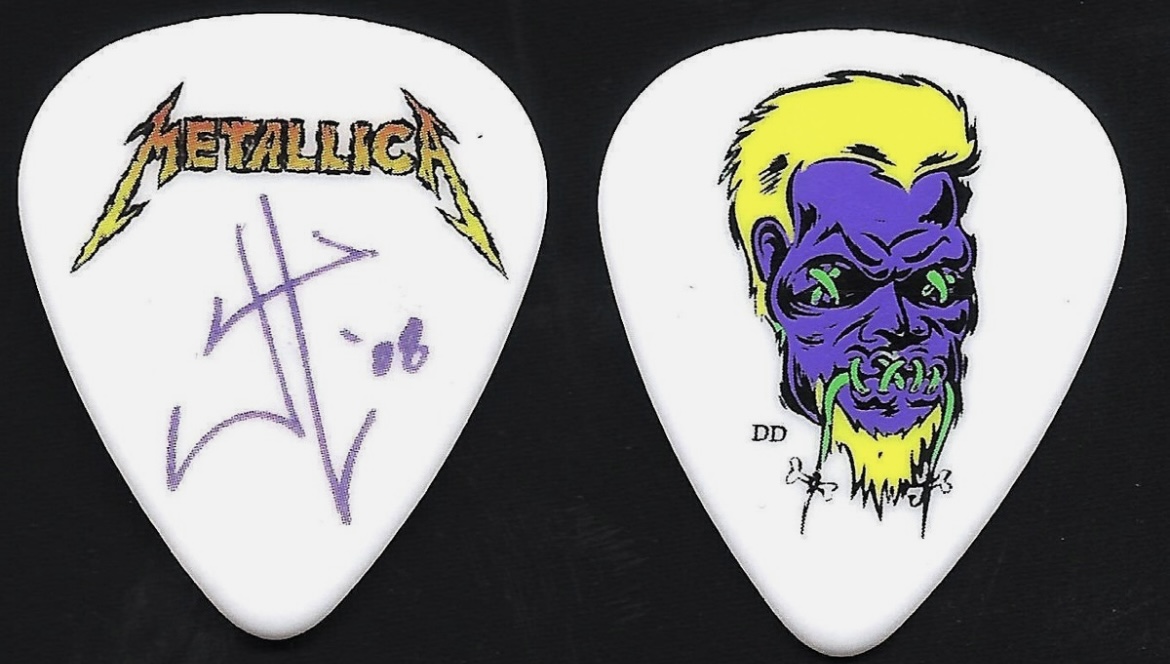 绝版metallica james 签名涂鸦吉他拨片