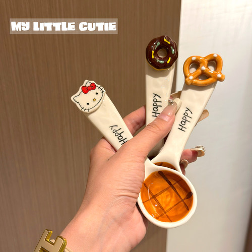 可爱釉下彩立体饭勺辅食勺