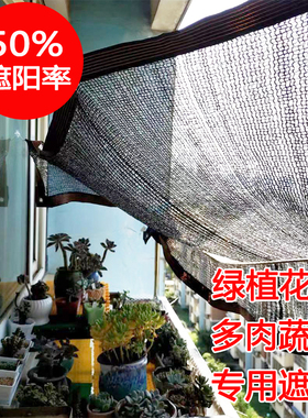 50%透光率薄款遮阳网加强筋大网孔阳台养花防晒网绿植多肉适用