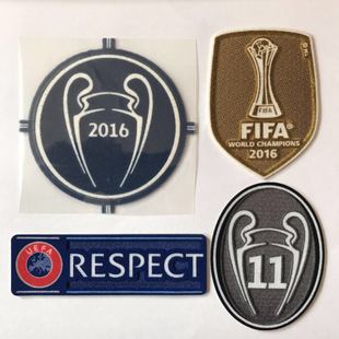 皇家马德里17/18专用欧冠卫冕章/12/13次章/RESPECT章/世俱杯章