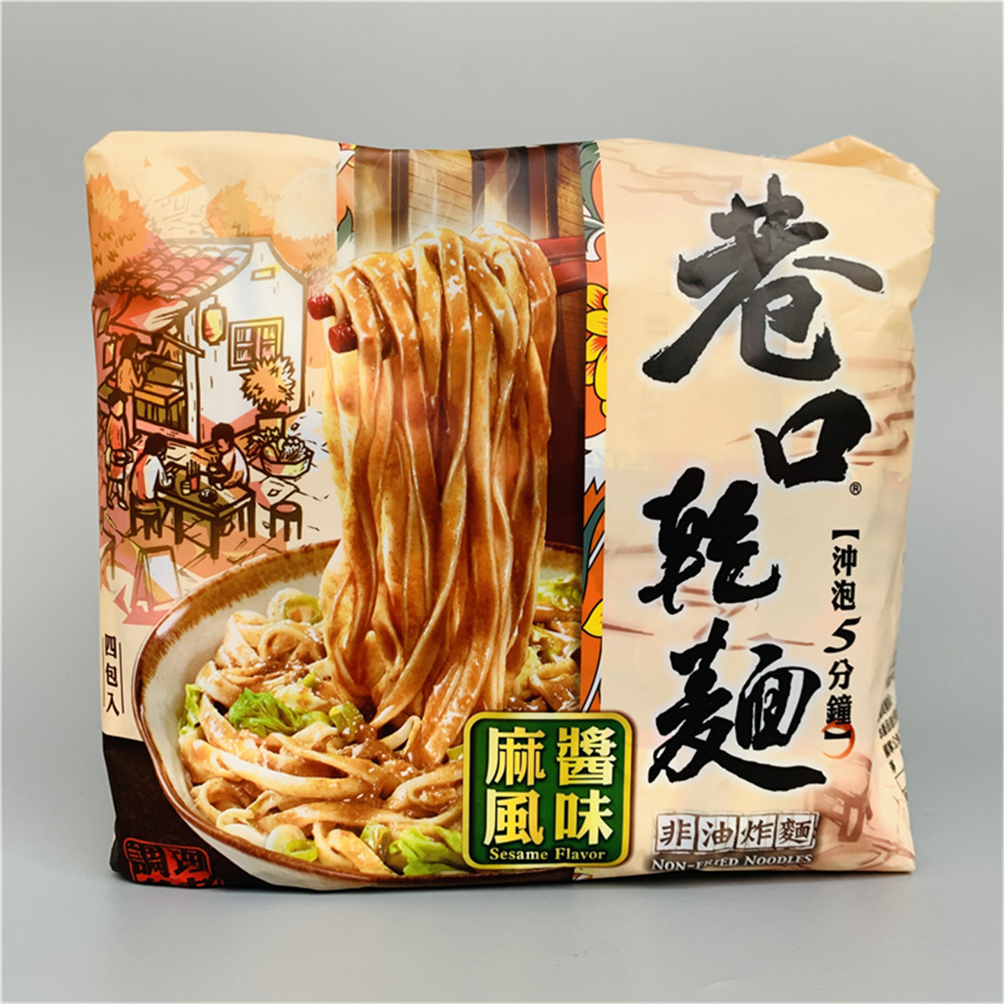 巷口乾面麻酱风味方便面100g*4入