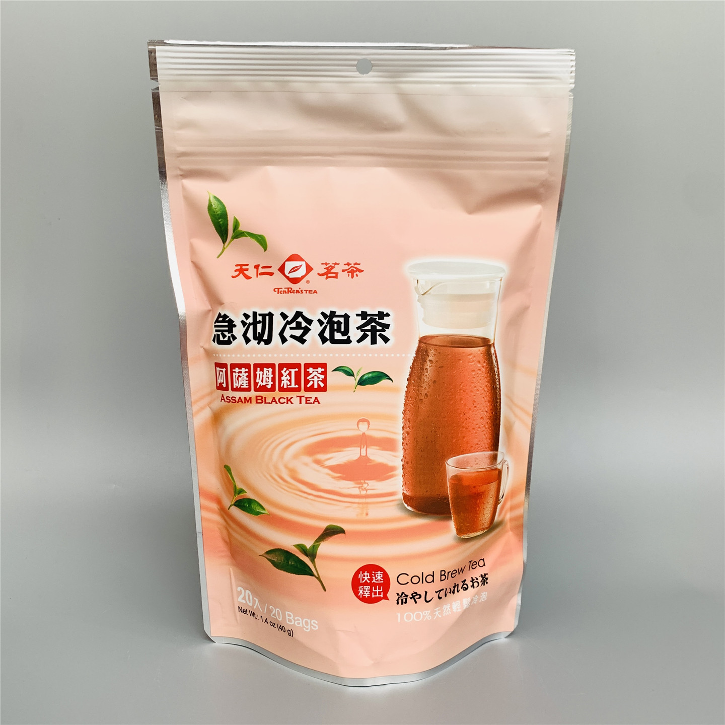 台湾采购 天仁茗茶急沏冷泡茶茉香绿茶阿萨姆红茶20入