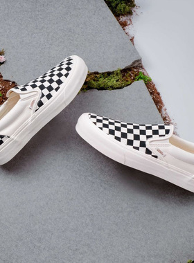 Vans Slip-On VR3黑白棋盘格帆布鞋男女环保板鞋一脚蹬休闲鞋春夏