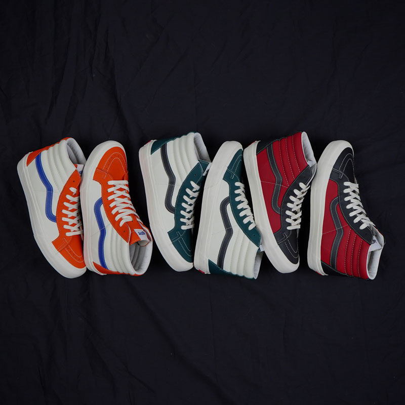 Vans Sk8-Hi VLT复古拼色细腻全皮革缓震鞋垫休闲板鞋VN0A4BVH22E