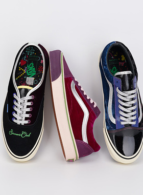 Feature x Vans Vault联名高端板鞋天鹅绒男鞋漆皮低帮休闲鞋冬季
