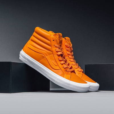 Vans Vault Sk8-Hi Reissue ST橙色全皮革高帮板鞋高端男鞋春夏