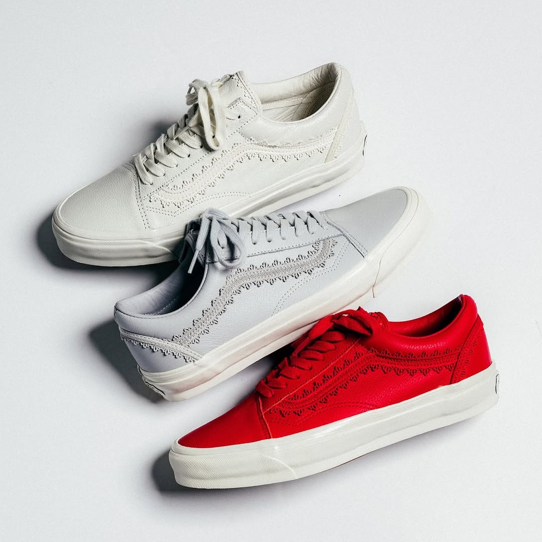 Vans Premium Old Skool皮革蕾丝花边侧边条男女鞋休闲鞋复古板鞋