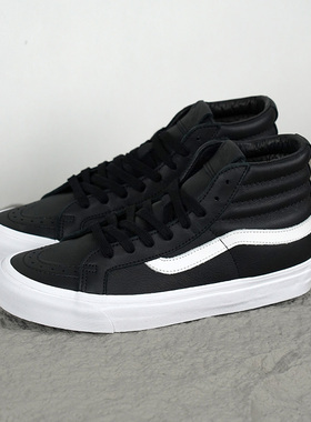 Vans Vault OG Sk8-Hi 黑白皮革板鞋经典复古高帮男鞋VN0003T01NS