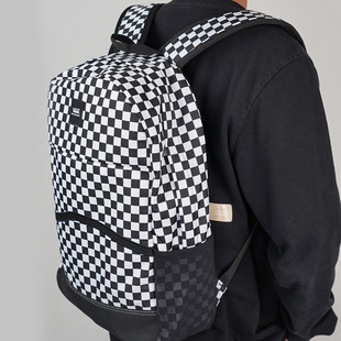 Vans棋盘格双肩包帆布包大容量21L旅行背包学生电脑包VN0A5FHWHUO