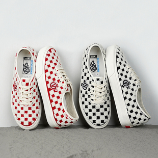 Vans Vault Authentic VLT雪尼尔棋盘格帆布鞋厚底板鞋休闲鞋男鞋