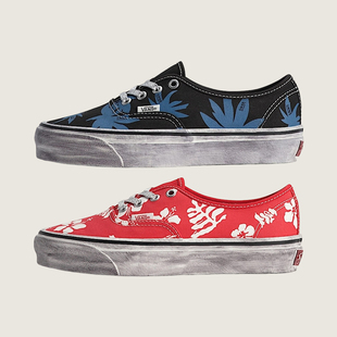 街头风热带花卉做旧脏脏鞋 Vans Premium Authentic美式 休闲板鞋