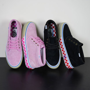 Vans Chukka VN0A5EFL5WI JSP VLT粉色棋盘格中帮休闲板鞋