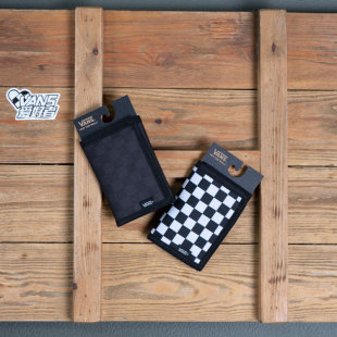Vans双色帆布面料棋盘格图案复古经典 男女两折钱包VN000C32HU0