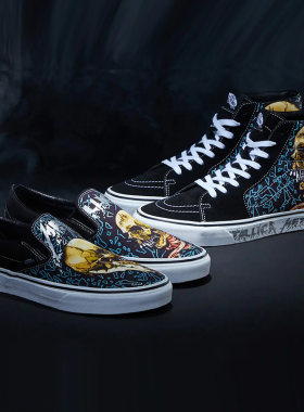 Vans摇滚风Slip-On一脚蹬帆布鞋