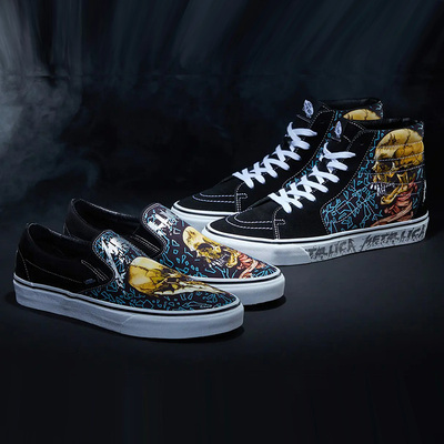 Vans摇滚风Slip-On一脚蹬帆布鞋