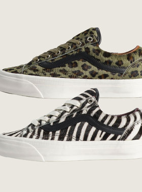 Vans Premium Old Skool 36斑马纹豹纹马毛时髦动物纹休闲板鞋