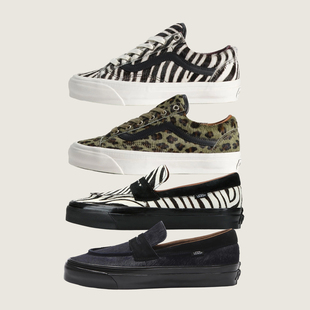 Vans Premium马毛系列斑马纹豹纹时髦动物纹低帮休闲鞋乐福鞋板鞋