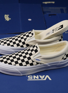 Vans Premium Slip-On黑白棋盘格帆布鞋一脚蹬男女休闲鞋板鞋夏季