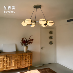 环星包豪斯客厅吊灯现代极简玻璃球轻奢高端护眼主灯奶油风创意灯