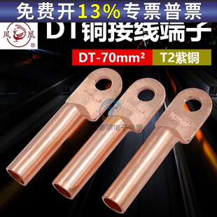 凤凰紫铜铜鼻字DT-70MM平方 电线电缆铜接头线耳线鼻子铜接线端